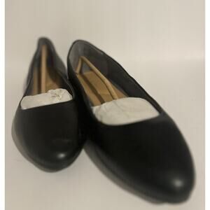 Kelly & Katie Leather Slip-On Shoes Sz 9.5 Black Round Toe Ballet Flats Office